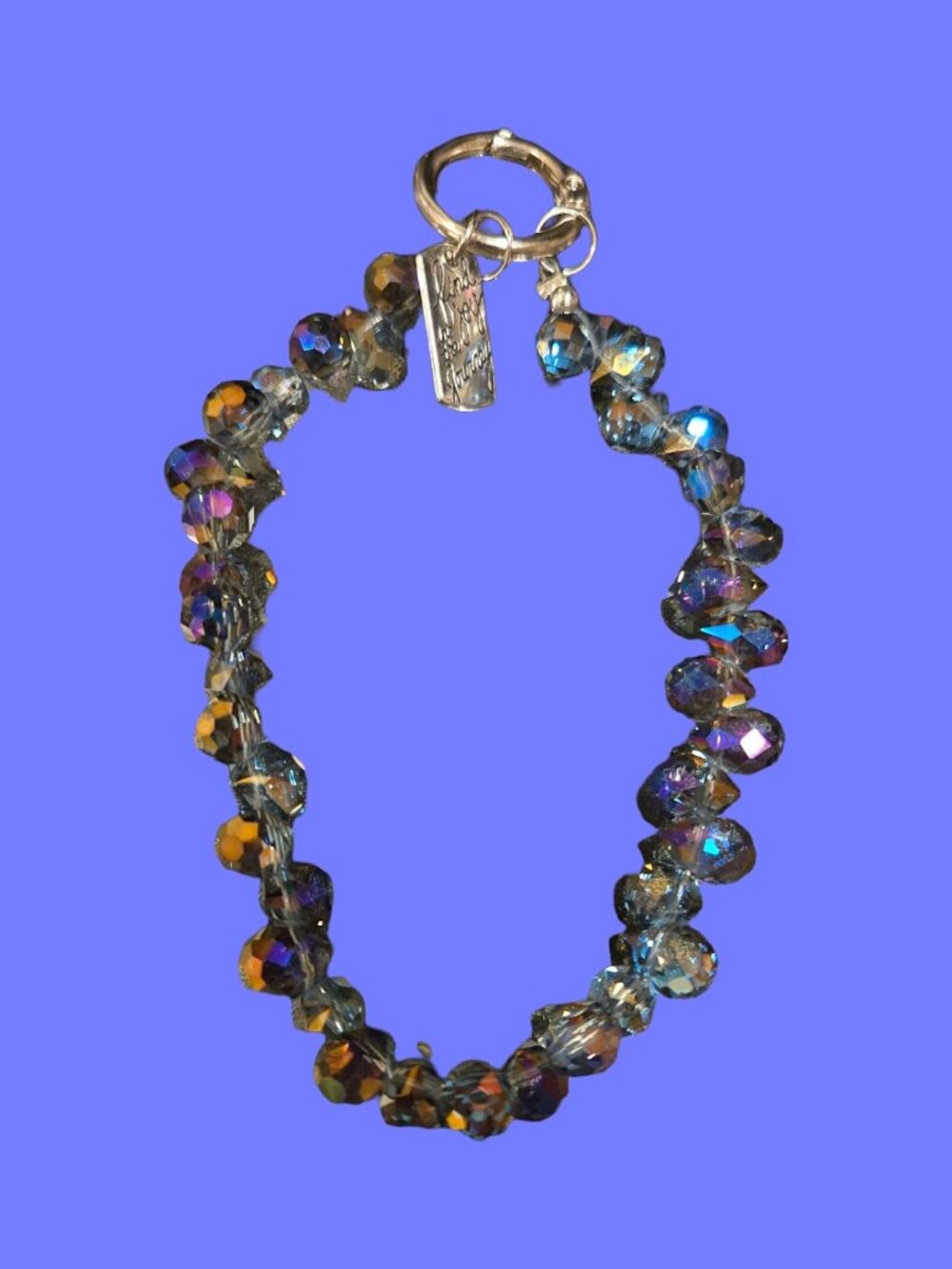 Colorful lanyard /keyring w crystals